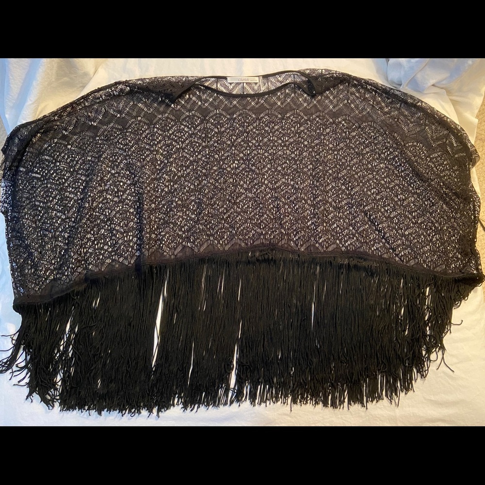 Sheer Black Cherish Cover-up Top (size M)